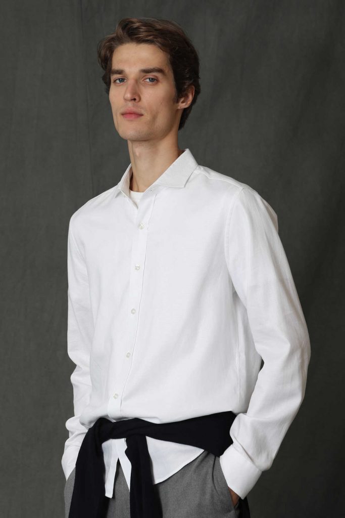 Мужская базовая рубашка Viana Comfort Slim Fit белая, доступные размеры: S, M, L, XL, XXL