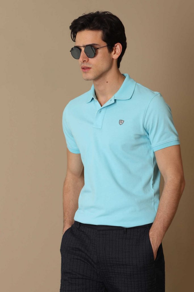 Мужская футболка поло Laon, аквамарин, размеры S, M, L, XL — изображение 3