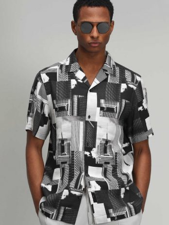 Умная мужская рубашка Veron Resort Fit черного цвета, доступна в размерах S, M, L, XL и XS