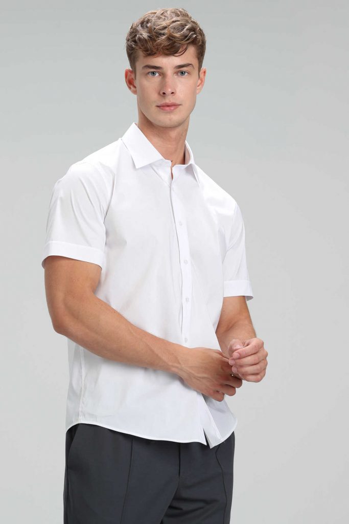 Умная рубашка Arus для мужчин Slim Fit белая — изображение 3