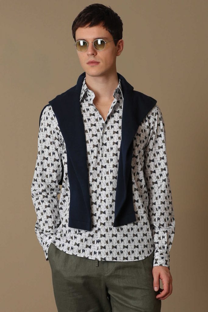 Умная рубашка для мужчин Slim Fit, цвет зелёный, размеры L и M