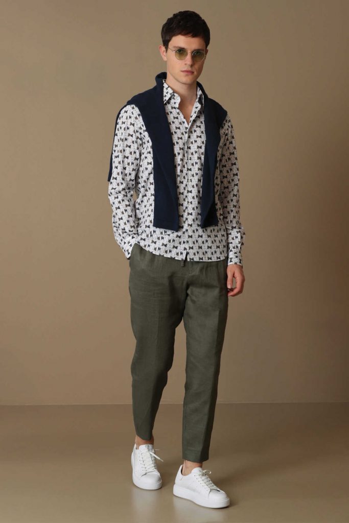 Умная рубашка для мужчин Slim Fit, цвет зелёный, размеры L и M — изображение 5