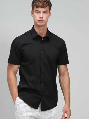 Умная черная рубашка Arus для мужчин Slim Fit