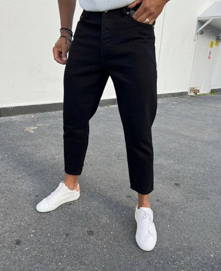 Темные мужские джинсы без лайкры slim fit, подходит для весов 65-70 кг, стильный дизайн и аккуратная стирка — изображение 3