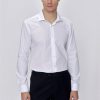 Мужская белая рубашка Morven Basic Slim Fit узкого кроя без карманов, застежка на пуговицы, длинный рукав