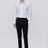 Мужская белая рубашка Morven Basic Slim Fit узкого кроя без карманов, застежка на пуговицы, длинный рукав — изображение 4