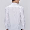 Мужская белая рубашка Morven Basic Slim Fit узкого кроя без карманов, застежка на пуговицы, длинный рукав — изображение 6