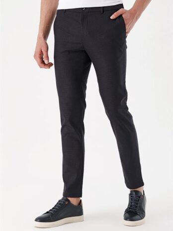 Мужские темно-синие клетчатые брюки Slim Fit классического стиля