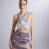 Серрая юбка Blaze трикотажного кроя, модель XS, блестящий патен, идеальная для стильного образа — изображение 4