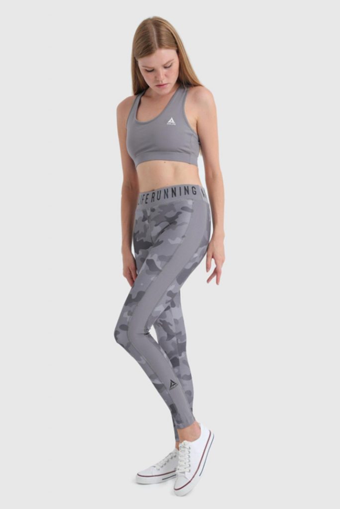 Женские спортивные леггинсы серые 22019, бренда Underwear, размеры S, M, L, XL — изображение 2