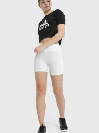 Женские спортивные шорты-леггинсы под брендом Underwear, размеры S, M, L, XL, цвет экрю