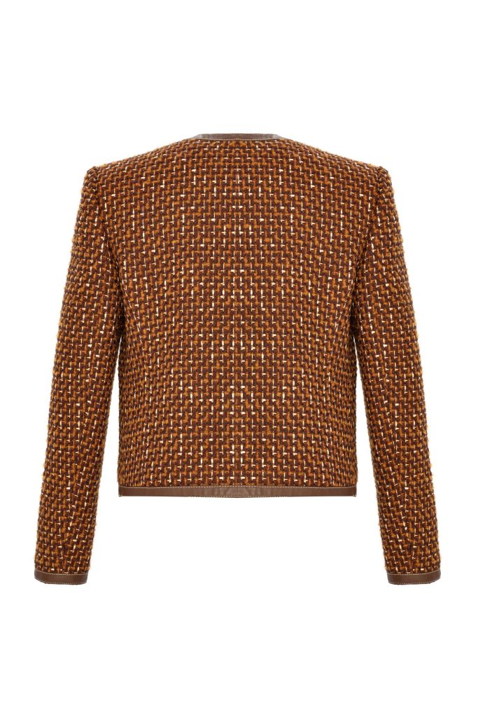 Куртка с кожаными деталями Kahve Moda Tutkusu, модели 119M1974001LMB, стильный фасон, акрил, шерсть, в разные размеры 40-48 — изображение 7