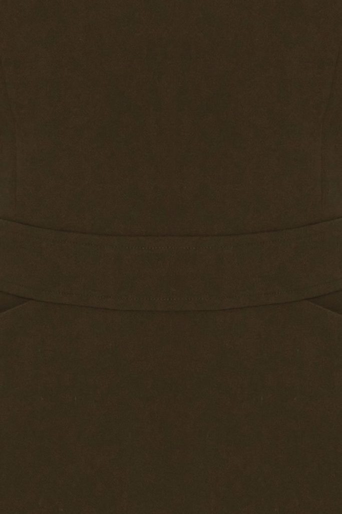 Мини-платье Haki Moda с молнией, облегающим кроем, без рукавов, тип воротника: обнимающий, ткань: 69% полиэстер, 23% вискоза, 8% эластан — изображение 3