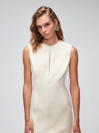 Платье с разрезами Vanilla Moda Tutkusu, облегающего силуэта, без рукавов, с молнией, из ткани с полиэстером, разм. 46