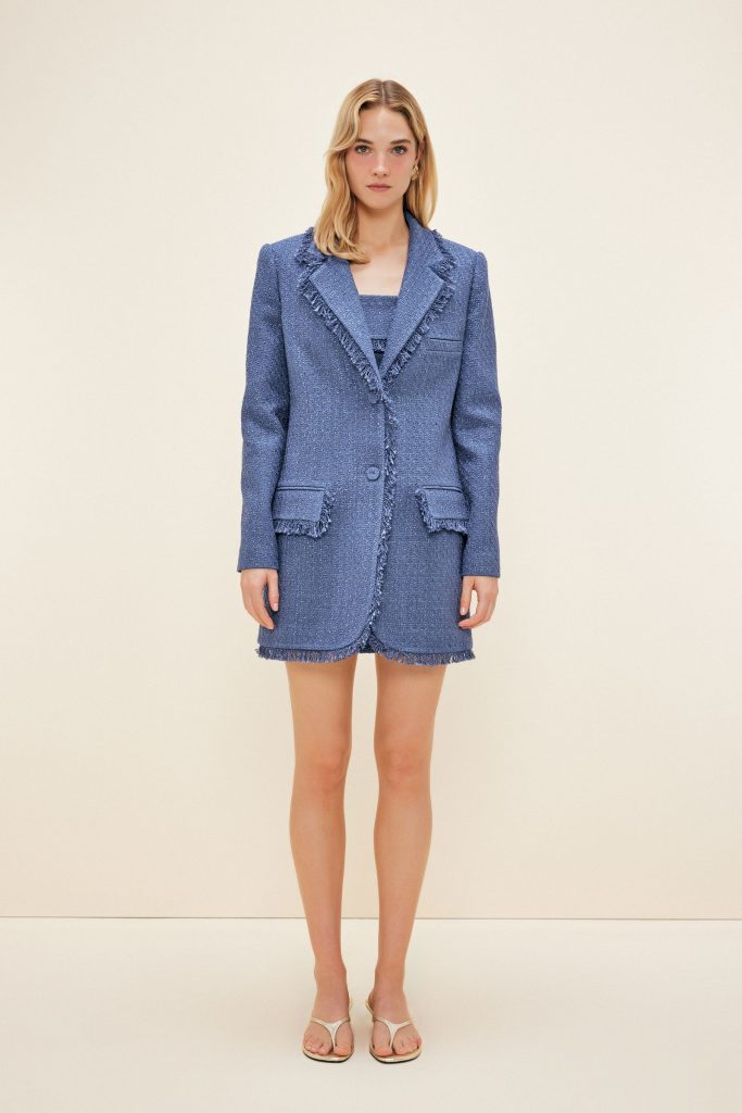 Твитовый жакет Mavi Moda Tutkusu, хлопок и полиэстер, 50% полиэстер, 35% акрил, 15% хлопок, стиль от дня к ночи, размеры 34-42