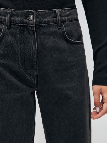 Джинсы с прямыми штанинами Antrasit Moda Tutkusu, 100% хлопок, застежка на молнии, средняя талия, карманы, стильный и комфортный крой