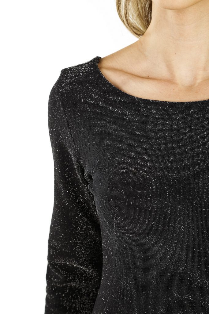 Платье ALİSDRESS с серебряными блестками, длинные рукава, вырез на спине, размер S, цвет: серебряный, длина 104 см, подходит для утонченного стиля — изображение 2