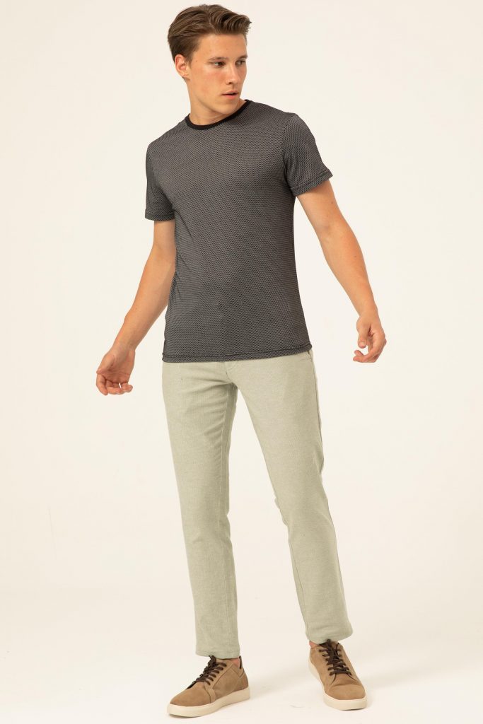 Футболка Slim Fit с плоским воротником, 50% хлопок и 50% полиэстер, цвет антрацит, производитель Турция — изображение 4
