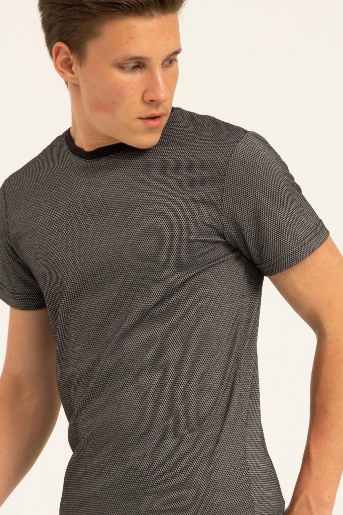 Футболка Slim Fit с плоским воротником, 50% хлопок и 50% полиэстер, цвет антрацит, производитель Турция — изображение 5