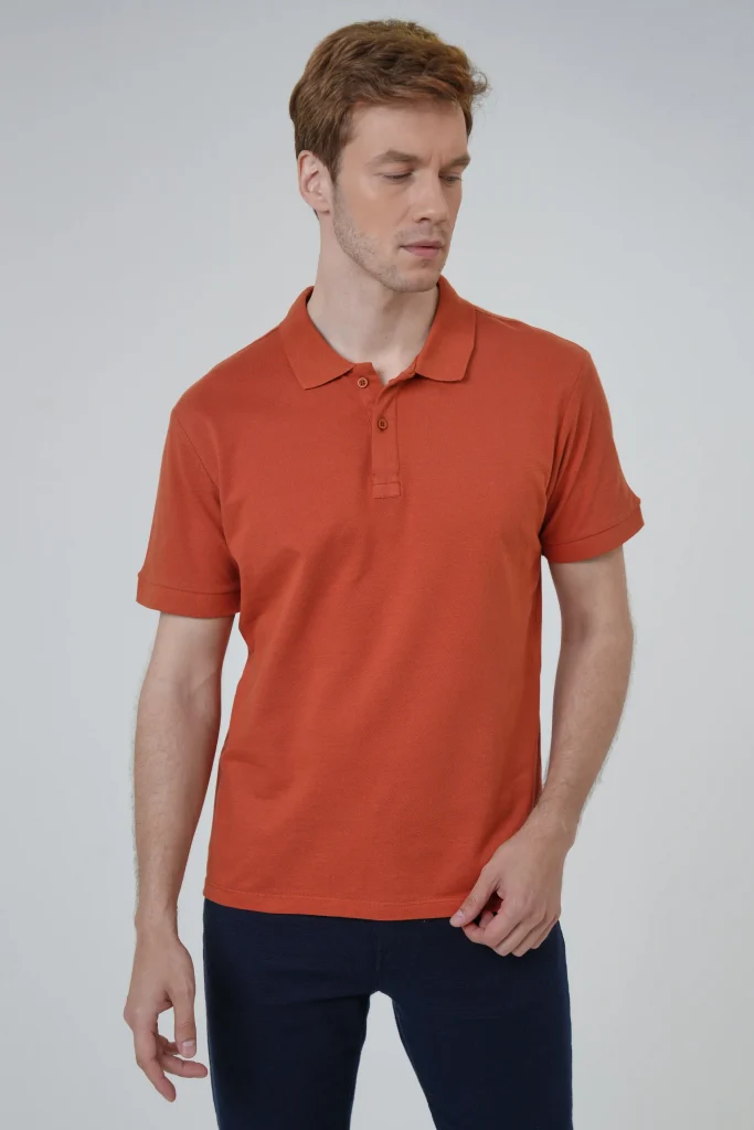 Поло-майка Slim Fit с армированным воротником, 100% хлопок, цвета розовый, размеры XL, M, XXL, производство Турция — изображение 2