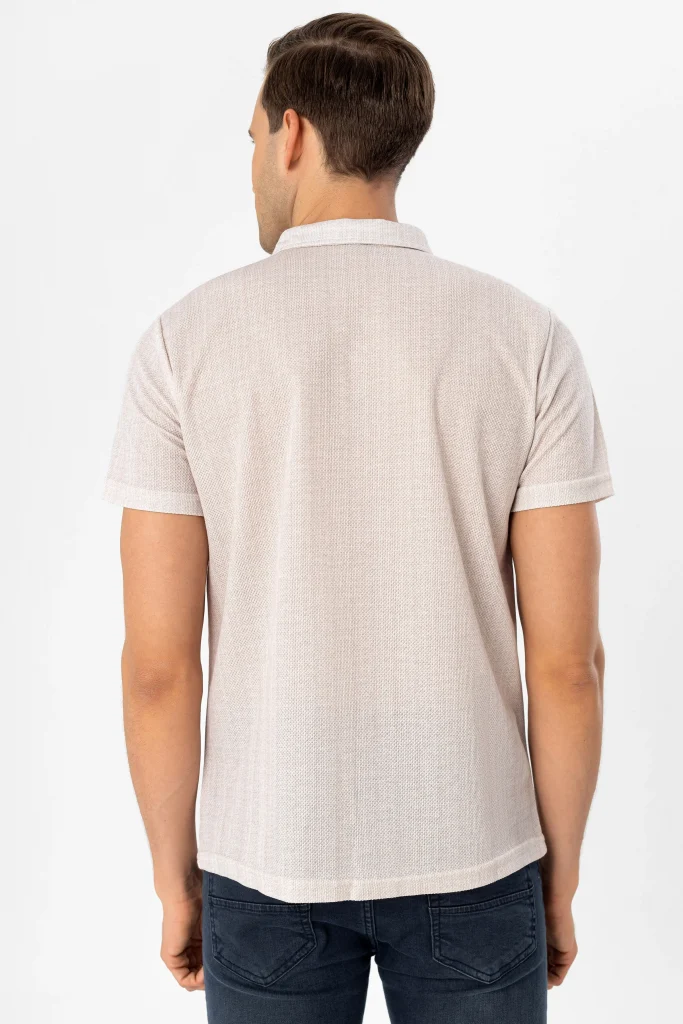 Футболка с поло-воротником, slim-fit, 100% полиэстер, с рисунком, цвет экрю, размер XL, L, M, XXL — изображение 6