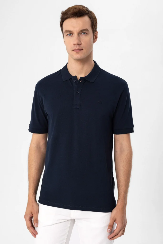 Поло-рубашка slim fit с армированным воротником, 100% хлопок, цвет белый, размеры: M, L, XL, XXL, производство Турция