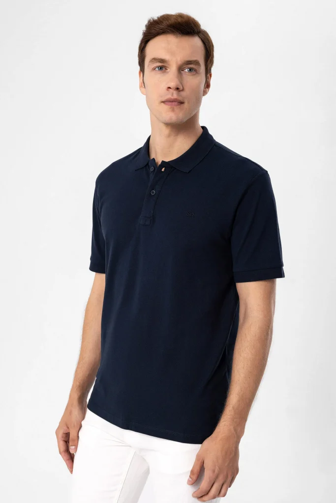 Поло-рубашка slim fit с армированным воротником, 100% хлопок, цвет белый, размеры: M, L, XL, XXL, производство Турция — изображение 3