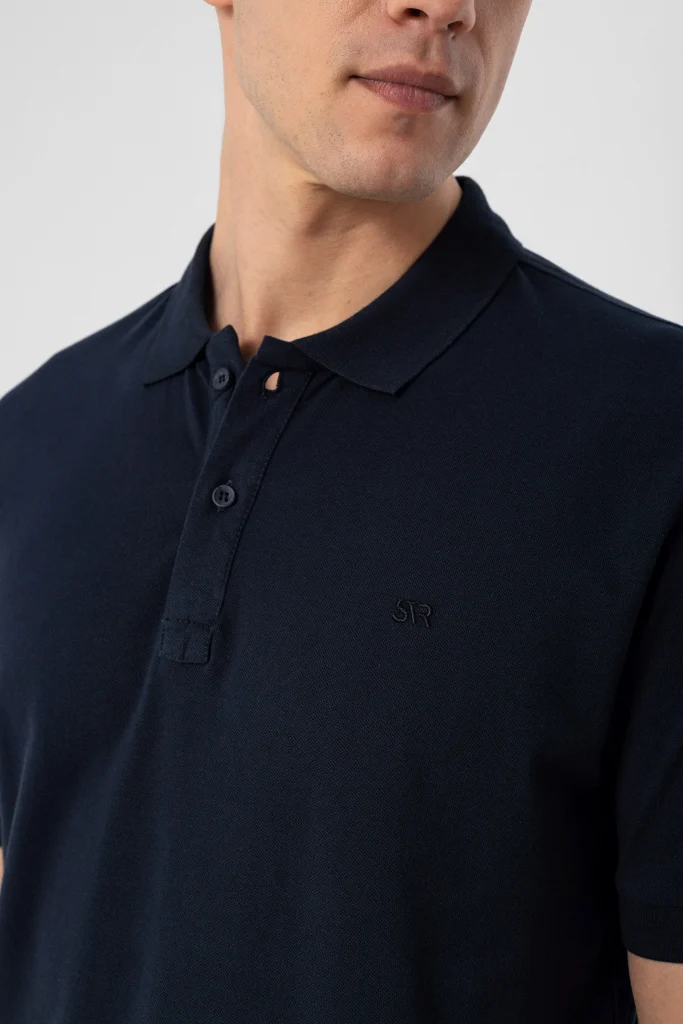 Поло-рубашка slim fit с армированным воротником, 100% хлопок, цвет белый, размеры: M, L, XL, XXL, производство Турция — изображение 5