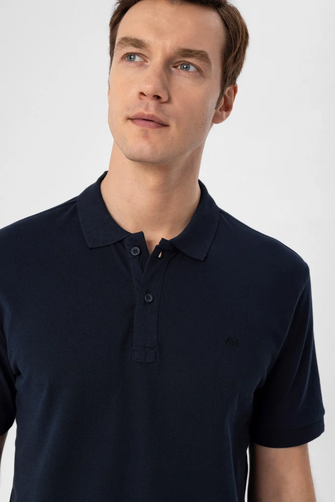 Поло-рубашка slim fit с армированным воротником, 100% хлопок, цвет белый, размеры: M, L, XL, XXL, производство Турция — изображение 4