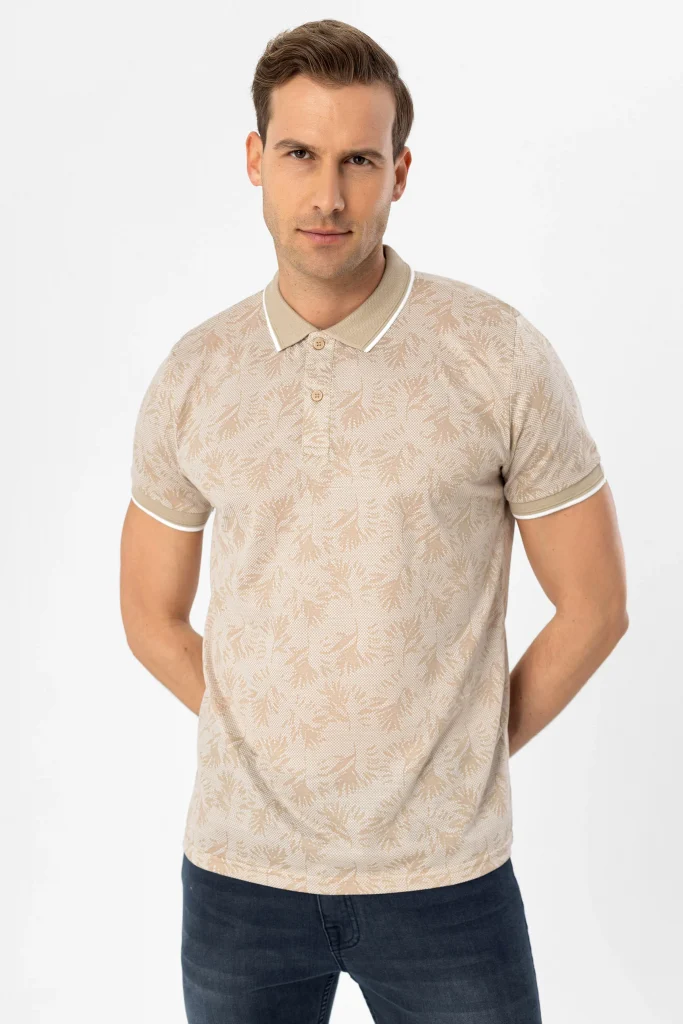 Футболка поло Slim Fit с армированным воротником, 65% полиэстер, 35% вискоза, цвет: экрю, доступные размеры: M, L, XL, XXL — изображение 5