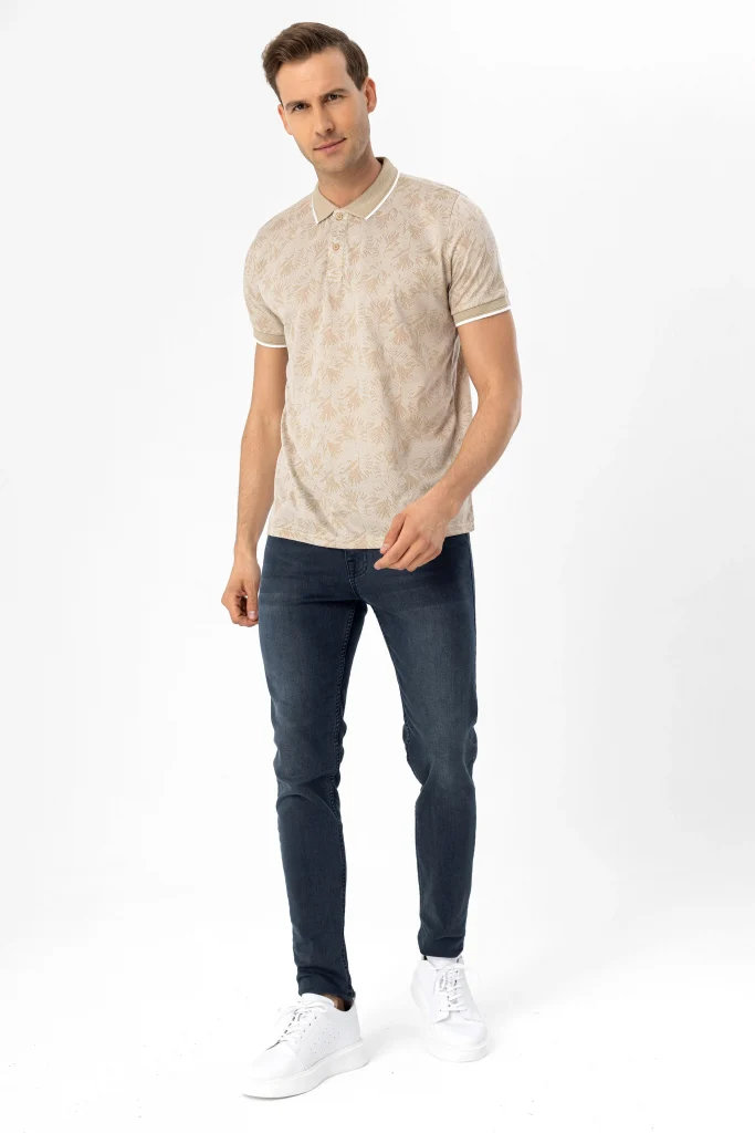 Футболка поло Slim Fit с армированным воротником, 65% полиэстер, 35% вискоза, цвет: экрю, доступные размеры: M, L, XL, XXL — изображение 10