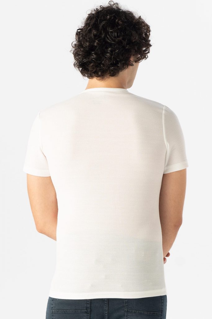 Футболка с круглым вырезом slim fit, армированная, 65% полиэстер, 35% вискоза, белая, размер XXL, производство Турция — изображение 2