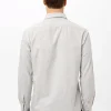 Серый slimfit рубашка с угловыми манжетами, 50% хлопок, 50% полиэстер, для бизнес-кэжуал, модель с кнопками, производство Турция — изображение 6