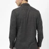 Рубашка с манжетами, модель slim fit, черного цвета, состав: 20% хлопка, 60% полиэстера, 20% вискозы, Турецкое происхождение — изображение 6