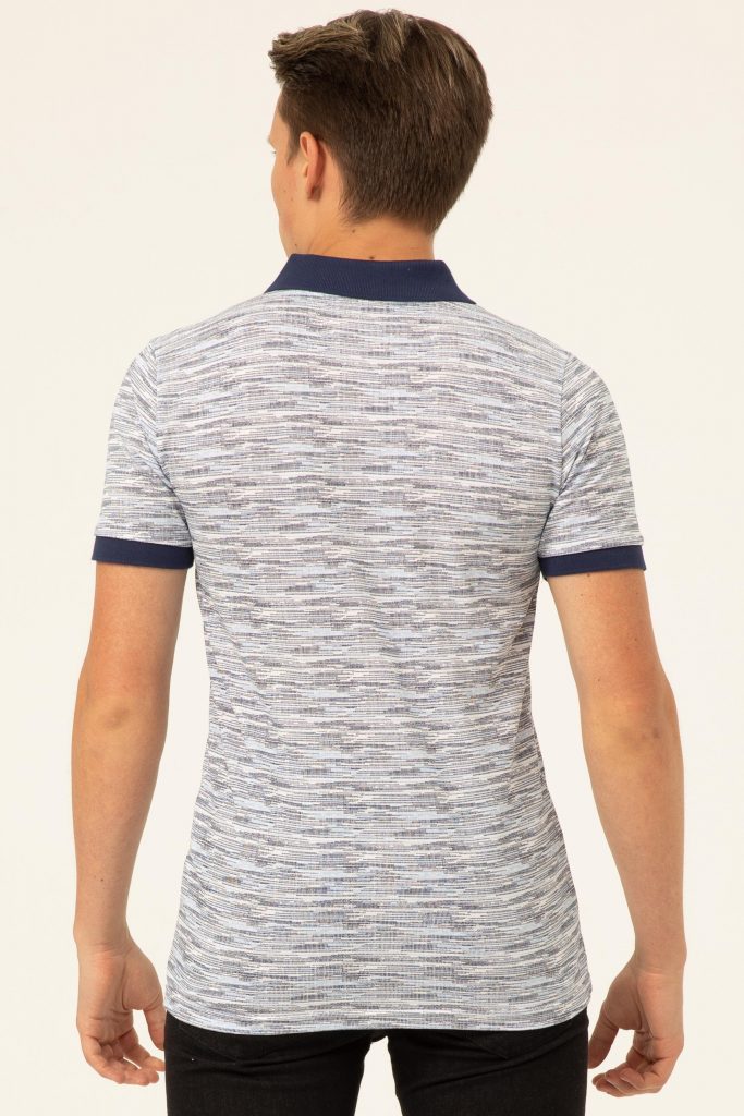 Поло-майка с принтом Slim Fit из 100% хлопка, белая, размер S, Турция — изображение 2