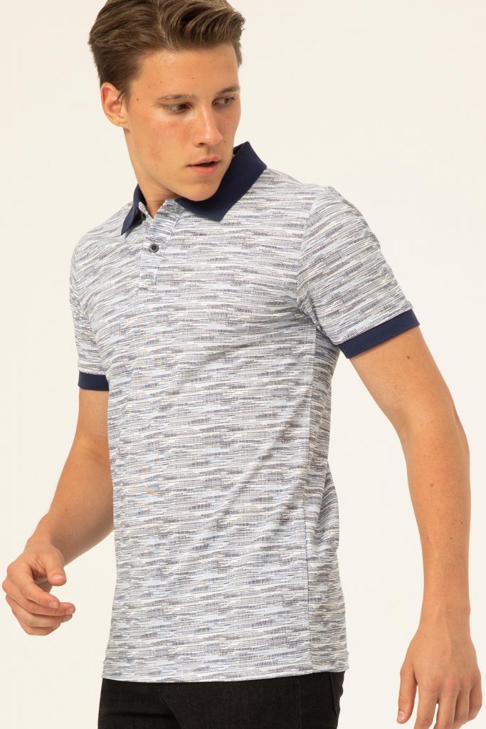 Поло-майка с принтом Slim Fit из 100% хлопка, белая, размер S, Турция — изображение 5