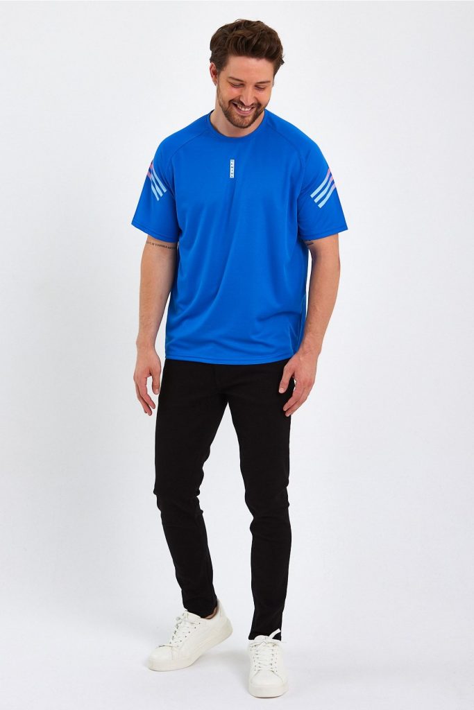 Мужская спортивная футболка Genius Fit с принтом, дышащая и влаговпитывающая, размер S-2XL, цвет синий — изображение 2
