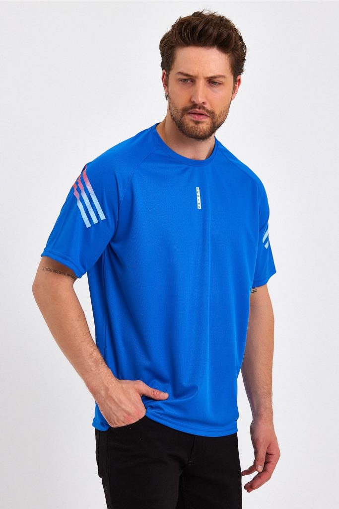 Мужская спортивная футболка Genius Fit с принтом, дышащая и влаговпитывающая, размер S-2XL, цвет синий — изображение 3