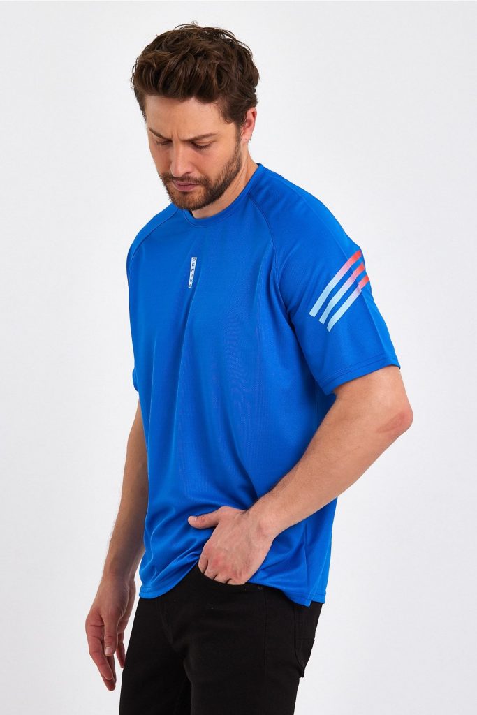 Мужская спортивная футболка Genius Fit с принтом, дышащая и влаговпитывающая, размер S-2XL, цвет синий — изображение 4