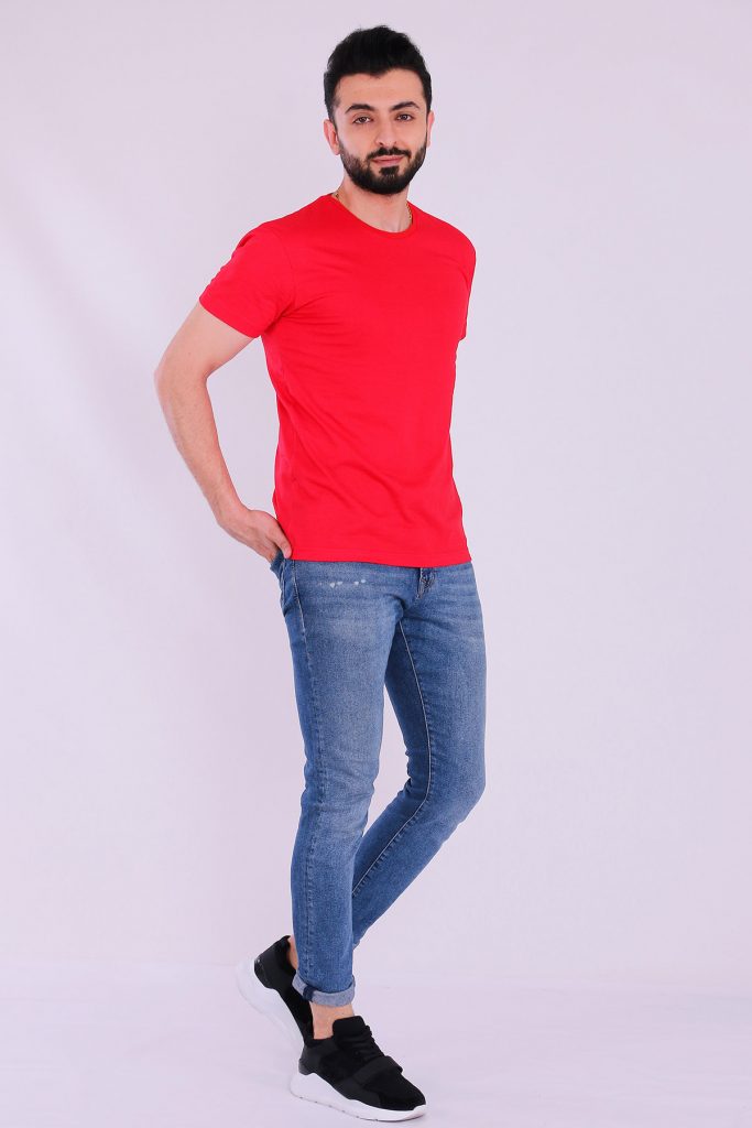 Красная базовая поло для мужчин Slim Fit из 100% органического хлопка, сертифицированного Ecotex и GOTS — изображение 2