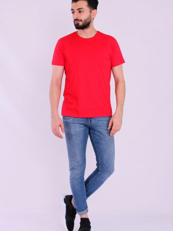 Красная базовая поло для мужчин Slim Fit из 100% органического хлопка, сертифицированного Ecotex и GOTS