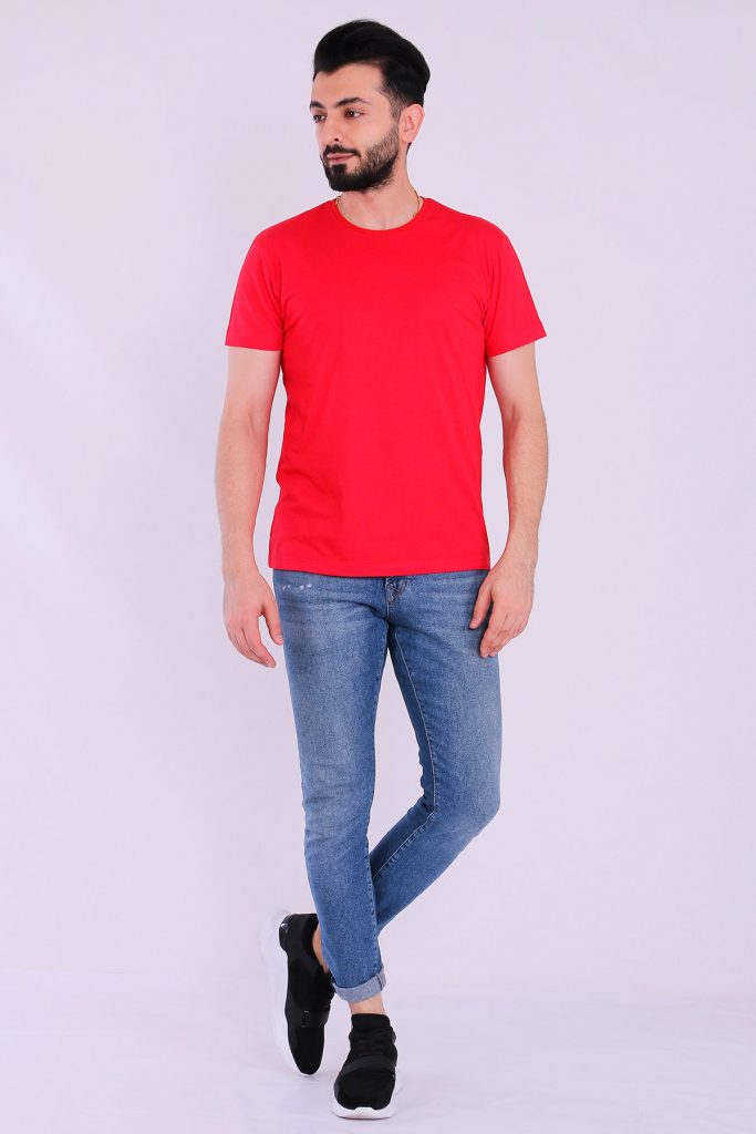 Красная базовая поло для мужчин Slim Fit из 100% органического хлопка, сертифицированного Ecotex и GOTS