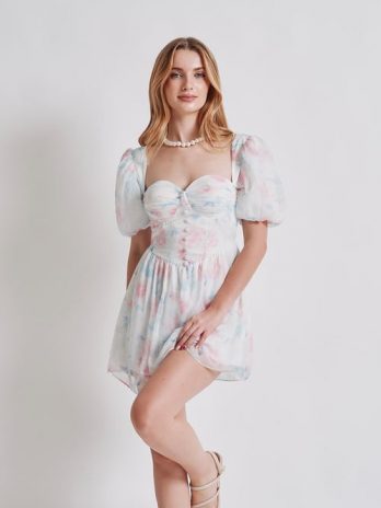 Топ с пуговицами, цветное шифоновое платье, длина 77 см, подкладка, отлично сидит, размер M