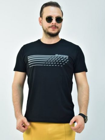 Эскетик черная мужская slimfit футболка из 95% хлопка, дышащая, для спорта и повседневной носки