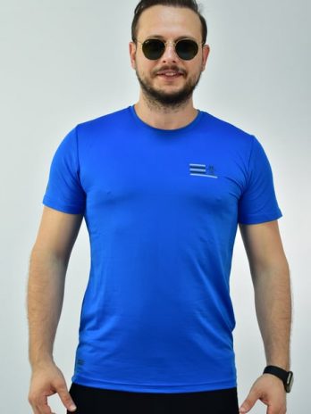 Мужская спортивная футболка Escetic Bayrak Mavisi slimfit из жаккардового супрема, дышащая, легкая, для активного отдыха и спорта, размер XL