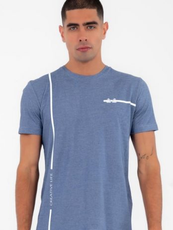 Мужская футболка Escetic тёмно-синего цвета, спортивный slimfit, из дышащего хлопка и полиэстера, стильный и удобный для повседневной носки