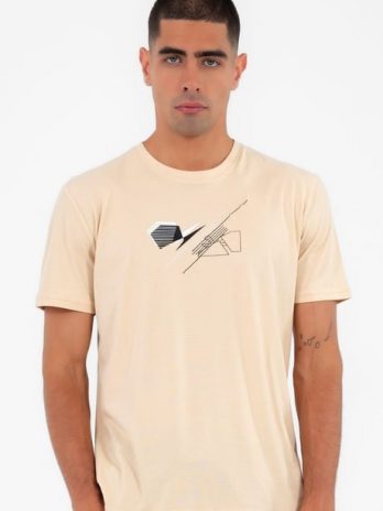 Мужская футболка slimfit из хлопкового материала с магией Aves, бежевая, дышащая, идеальна для повседневного стиля и комфорта