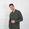 Мужская рубашка Regular Fit OLIVE из Тенсела с хлопком и эластаном, размеры S, M, L, XL, XXL — изображение 4