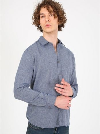 Мужская рубашка Slim Fit EG 1840 ИНДИГО из 60% хлопка и 40% полиэстера размера S, M, L, XL, XXL