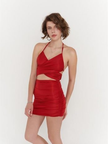 Юбка Jessa красная, доступна в размерах S, XS, M, L